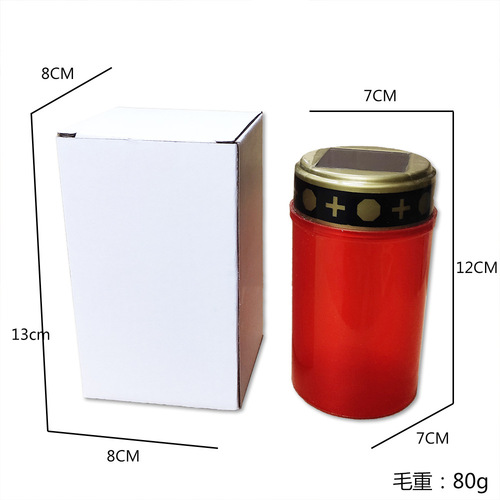 Solar induction cemetery light, outdoor waterproof LED candle light, cross-border direct sales for worshiping graves and inserting ever-burning lamps