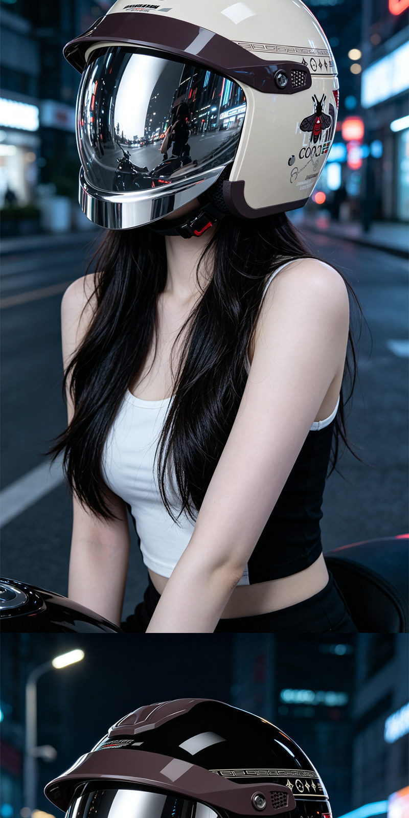 Junhao Long 2026 new model, new national standard 3C electric scooter/motorcycle helmet, autumn/winter warm and waterproof, with silver-coated visor