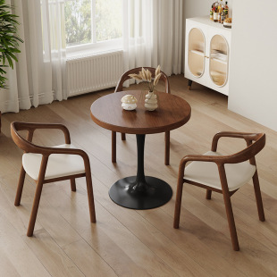 New Chinese Style Solid Wood Leisure Retro Complete Set of Reception Negotiation Table and Chair Combination Office Small Simple Conference Table and Chairs