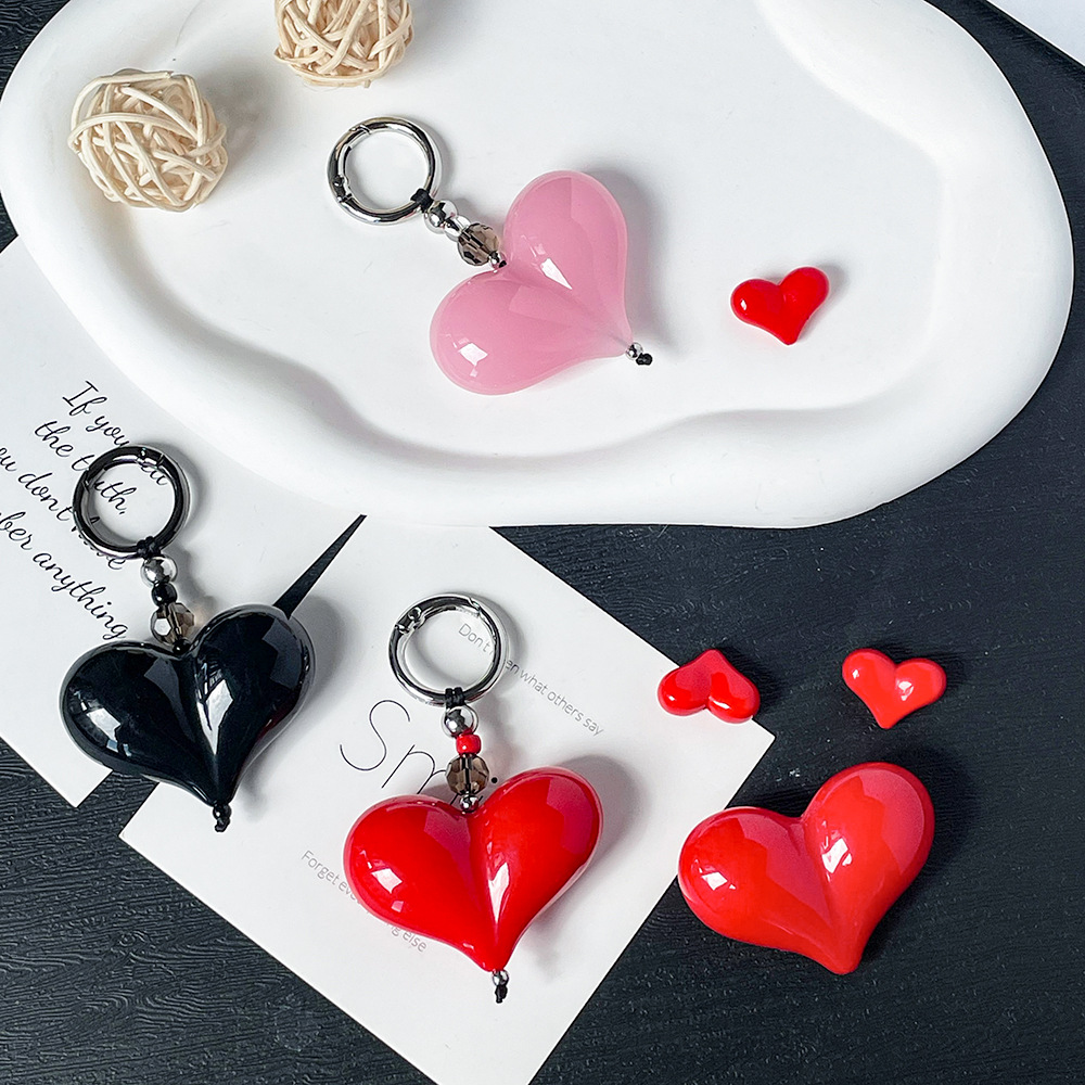 35g Weight Bag Pendant, Mobile Phone Pendant, Keychain Classification 1 Piece Quantity Alloy, Resin Material Heart Shape Pattern Cute Style 1 Piece Cute Heart Shape Alloy Resin Bag Pendant Mobile Phone Pendant Keychain 3