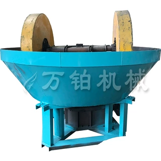 高锰钢双轮金碾子 1200型矿石碾磨机现场试机