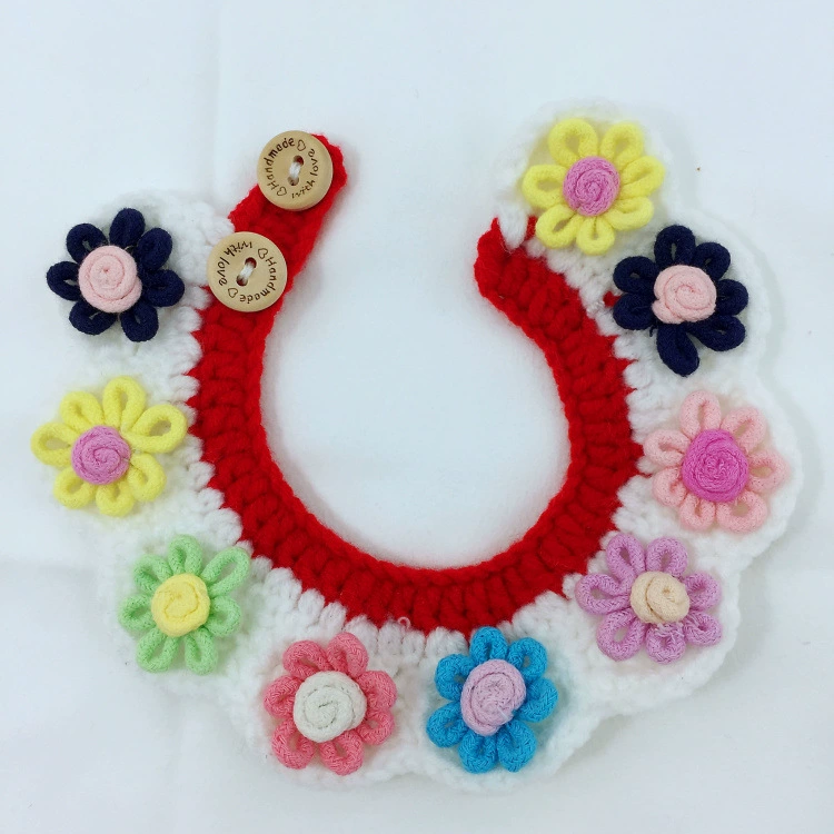 Домашнее Животное Кошка Собака Крюк Шерсть Вязаный Нагрудник Воротник