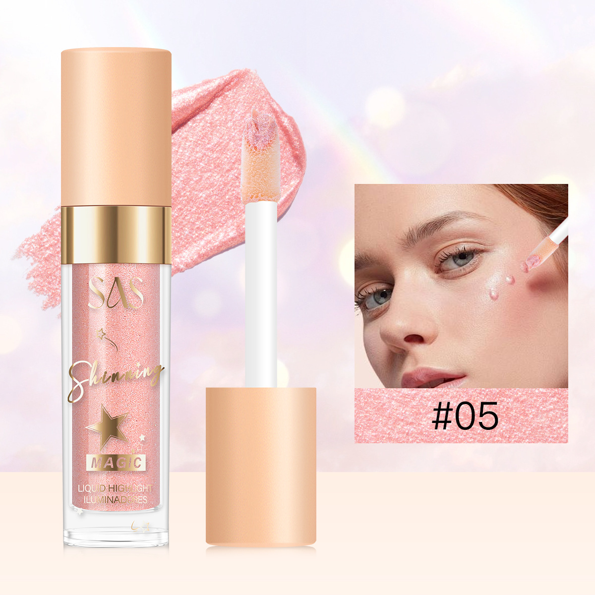 USHAS Cross-border Pearl Eye Shadow Liquid High-Light Mat Brillo Brillante Diamante para las estrellas de Navidad