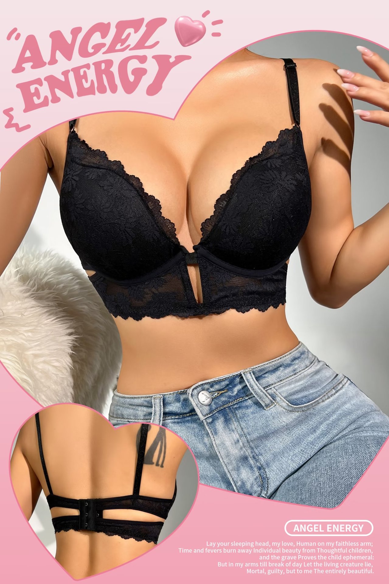 Seksīgs sieviešu krūšturis elegants un ērts modelis_voghion.com