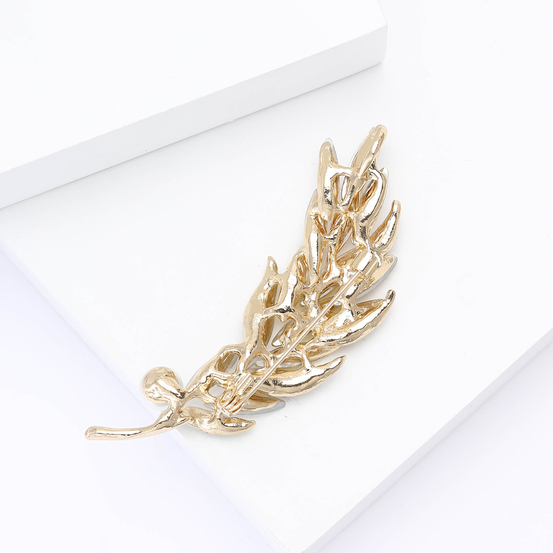 Elegant Style Elegant Pin Feather Alloy Inlay Zircon Women's Brooches