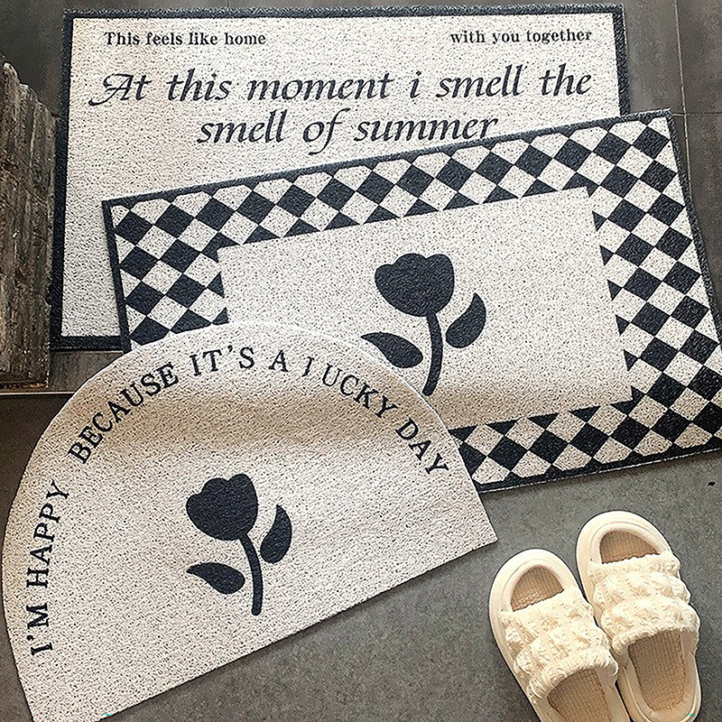 Nordic ins style home entrance wire circle floor mats home cuttable non-slip foot mats entrance dirt-resistant and wear-resistant door mats