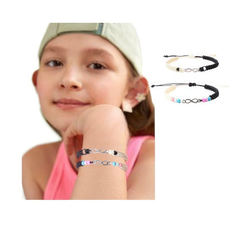 Набор браслетов: новые, простые, из сплава, бесконечные, плетеные, регулируемые, дружеские, счастливые, в форме восьмёрки