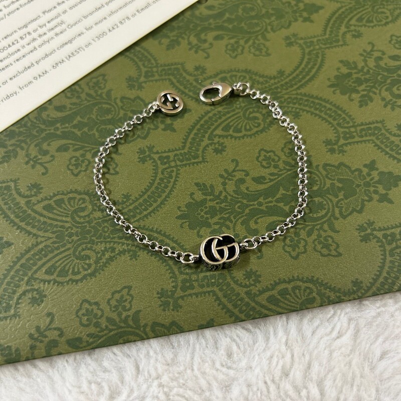 Factory Direct Sale 925 Sterling Silver Bracelet Gujia Double g Pattern Bracelet Women's Trendy Light Luxury Fashion Ol Bracelet Factory Direct Sale 925 Sterling Silver Bracelet Gujia Double g Pattern Bracelet Women's Trendy Light Luxury Fashion Ol Bracelet