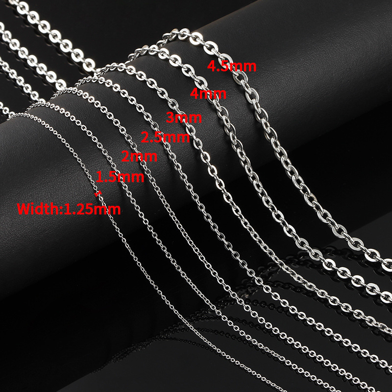 DIY Jewelry Accessories Classification cable chain Chain Type 1 Piece 304 Stainless Steel Cable Chain Jewelry Accessories
