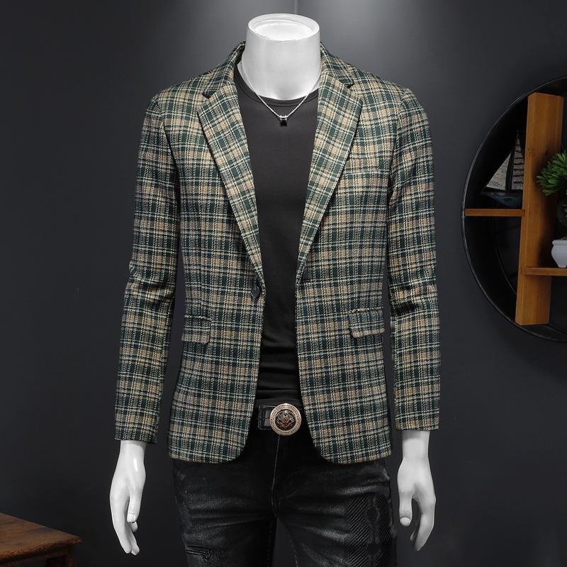 2025秋季新款男士时尚西服韩版修身简约青少年西装外套男单西便服