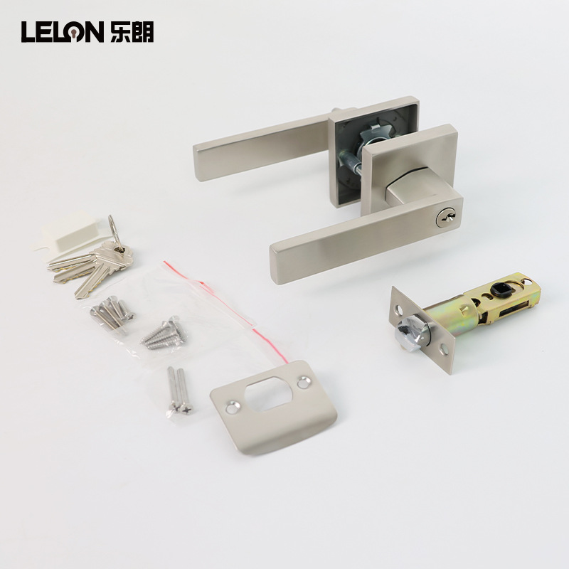 Acero inoxidable transfronterizo de tres barras cerradura de puerta de baño cerradura de puerta interior de madera ajustable cerradura de manija cerradura de puerta de paso contra incendios