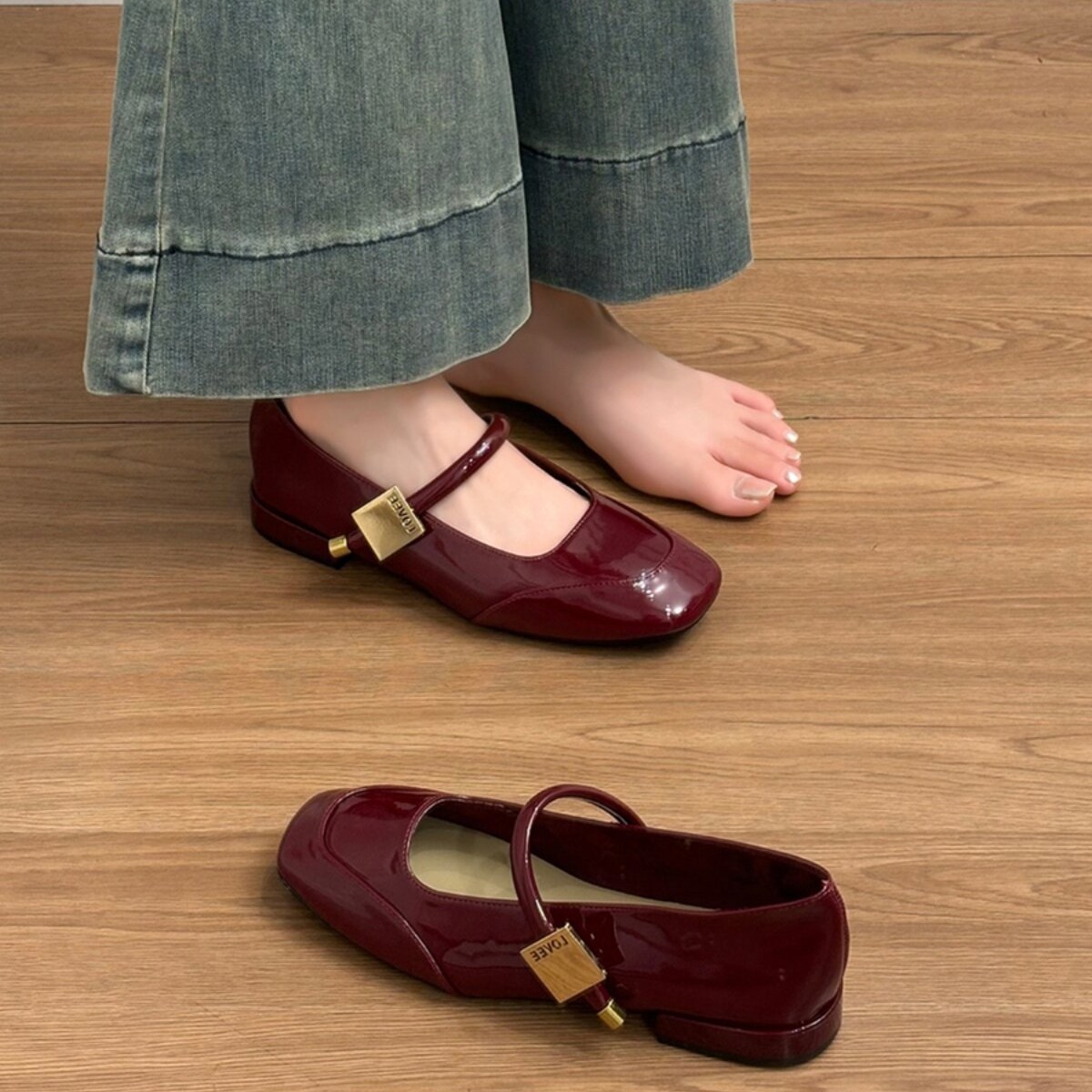 Soft Version~Red Mary Jane For Women, 2026 Spring New French Retro Low-cut Evening Single Shoes, Small Leather Shoes_vogvips.com