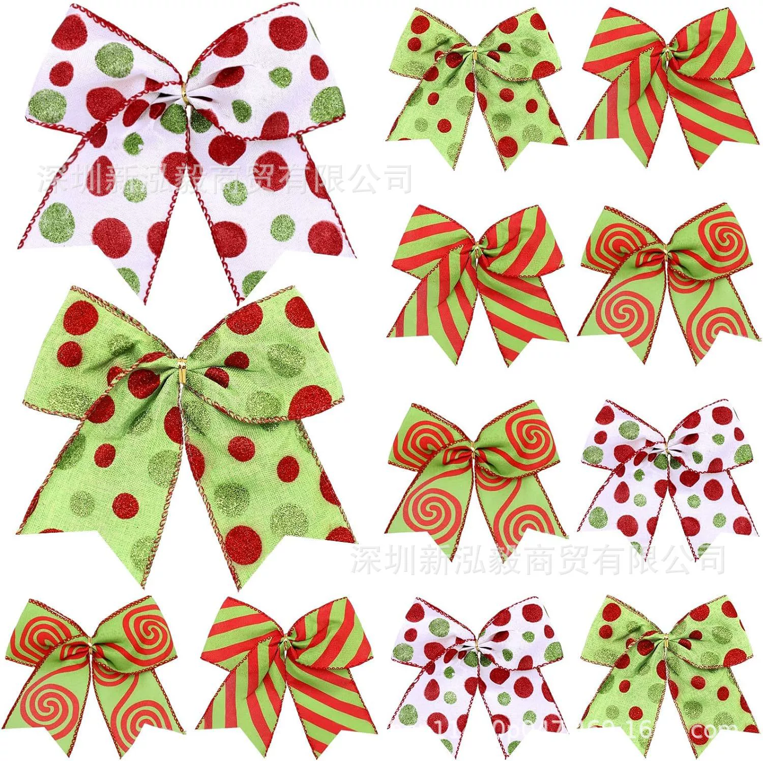 Рождественские конфеты лук Рождественский галстук бант венок украшения венок ленты DIY Рождественская елка украшения