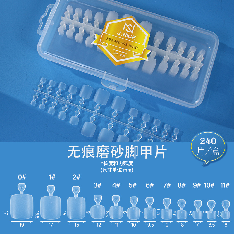 Arco plano europeo y americano sin costura talla libre molienda en caja transparente esmerilado desmontable extensión completa y media de doble uso esmalte de uñas