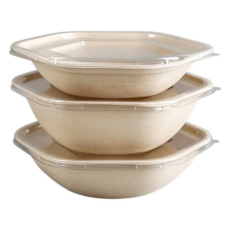 Caja de embalaje hexagonal de pasta de embalaje tazón de ensalada hexagonal caja de comida ligera 750 caja de almuerzo hexagonal caja de ensalada