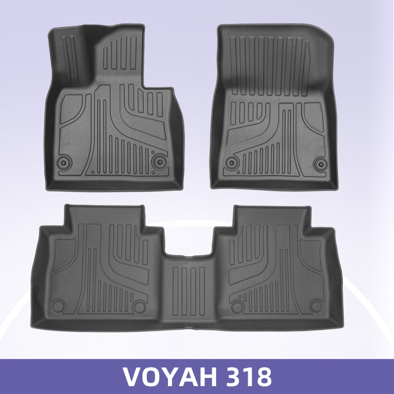 Aplicable a VOYAH 318 3D todo el tiempo material TPE almohadilla de pie de automóvil impermeable al suelo sucio
