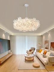 Full Spectrum Eye-Caring Ceiling Lamp Anti-Blue Light Bedroom Lamp Warm Creative Petal-Inspired Fashion Princess Teenager Room Lighting