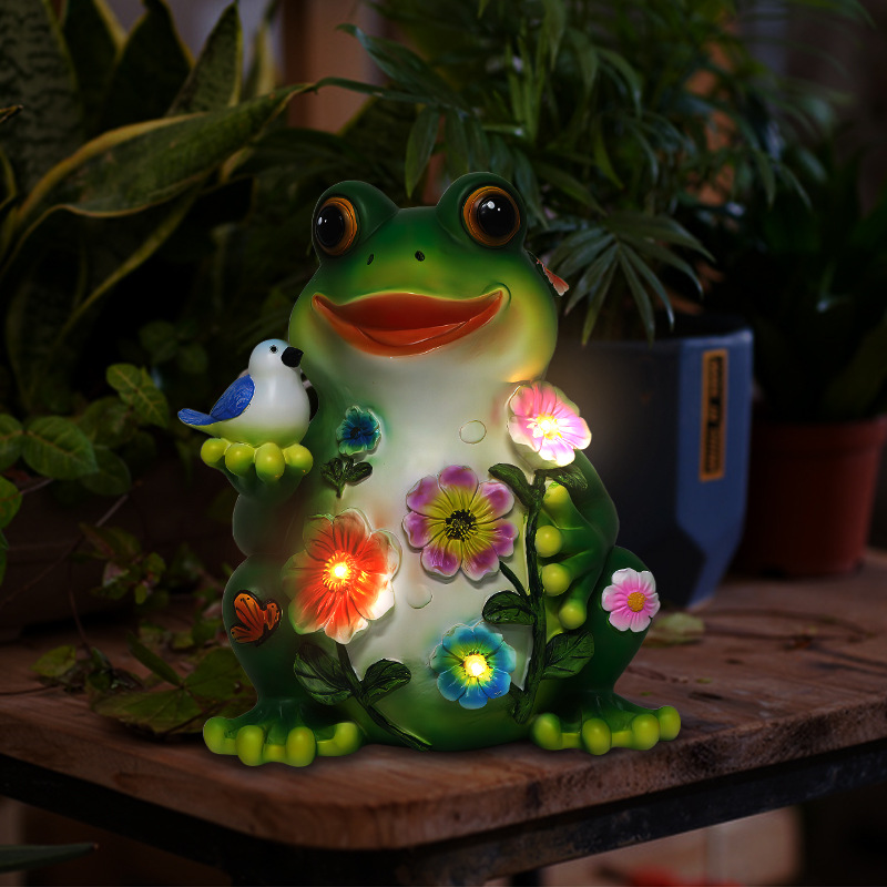thumbnail image 4 of Nuevo producto transfronterizo adornos de rana solar de resina pastoral al aire libre jardín patio escultura de animales decoraciones al por mayor, 4 of 5