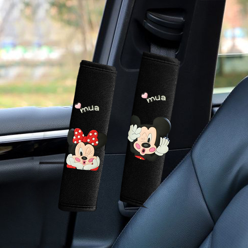 [with Shoulder Covers] Summer Ice Silk Cute Couple Four Seasons Neutral Internet Celebrity Cartoon Shoulder Covers for Girls in Cars