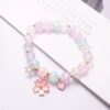 Diamond Flower Bead Bracelet