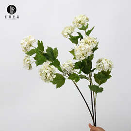 工厂直销 3头保湿木绣球雪球花仿真花 婚庆花艺客厅装饰酒店插花