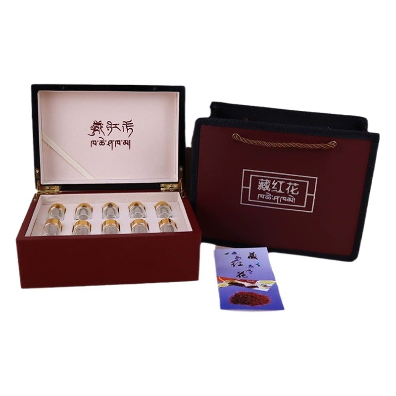 Подарочная коробка для шафрана, коробка из крекингового дерева, внутренняя бутылка из акрила с золотым тиснением, пустая коробка, упаковка для товаров для здоровья, оптовый подарок, классический стиль