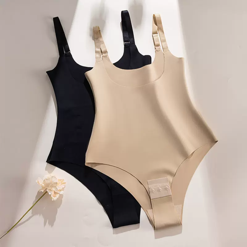欧美无痕瘦身衣女裆部排扣全身塑形衣body shaper束腰束胸连体衣