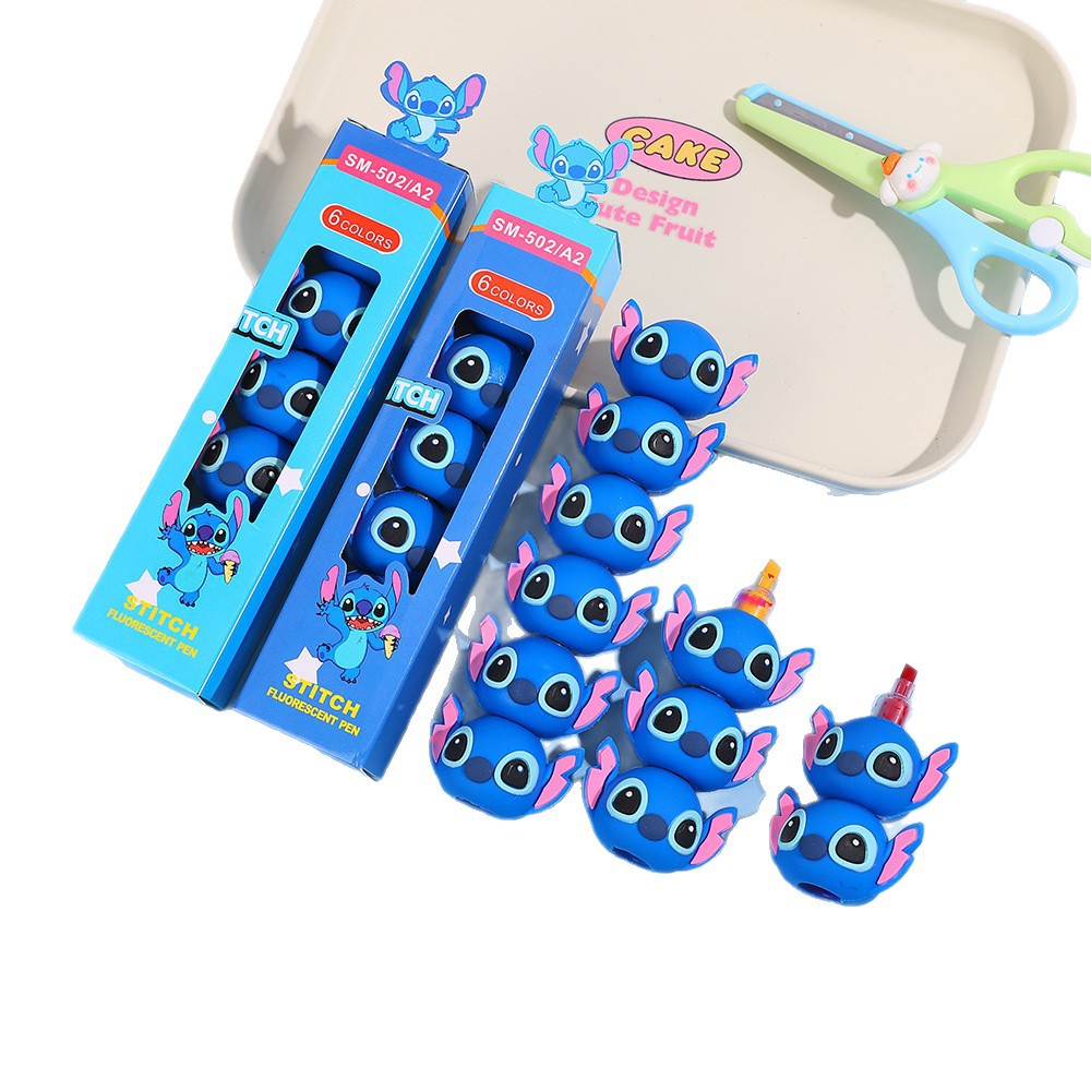 5 colores azul azul Jewel resaltador dibujos animados superman bolígrafo de empalme bolígrafo de escritura de mano plegable le DIY graffiti marcador bolígrafo