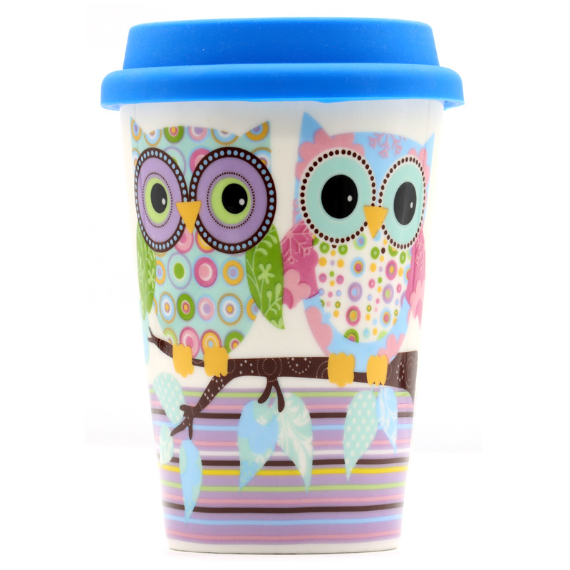 卡通猫头鹰高杯