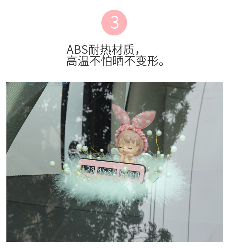 Car Interior Creative Temporary Parking Number Plate, Cute Hidden Number Plate, Car Decoration Accessories for Women