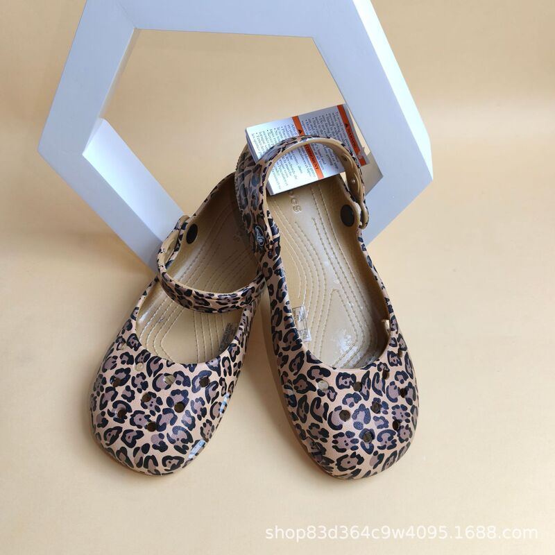Ballet Leopard Print Cro Flat Soft-Soled Nurse Mom Shoes Sandals Non-Slip Summer Women's Clogs Wholesale in Stock
