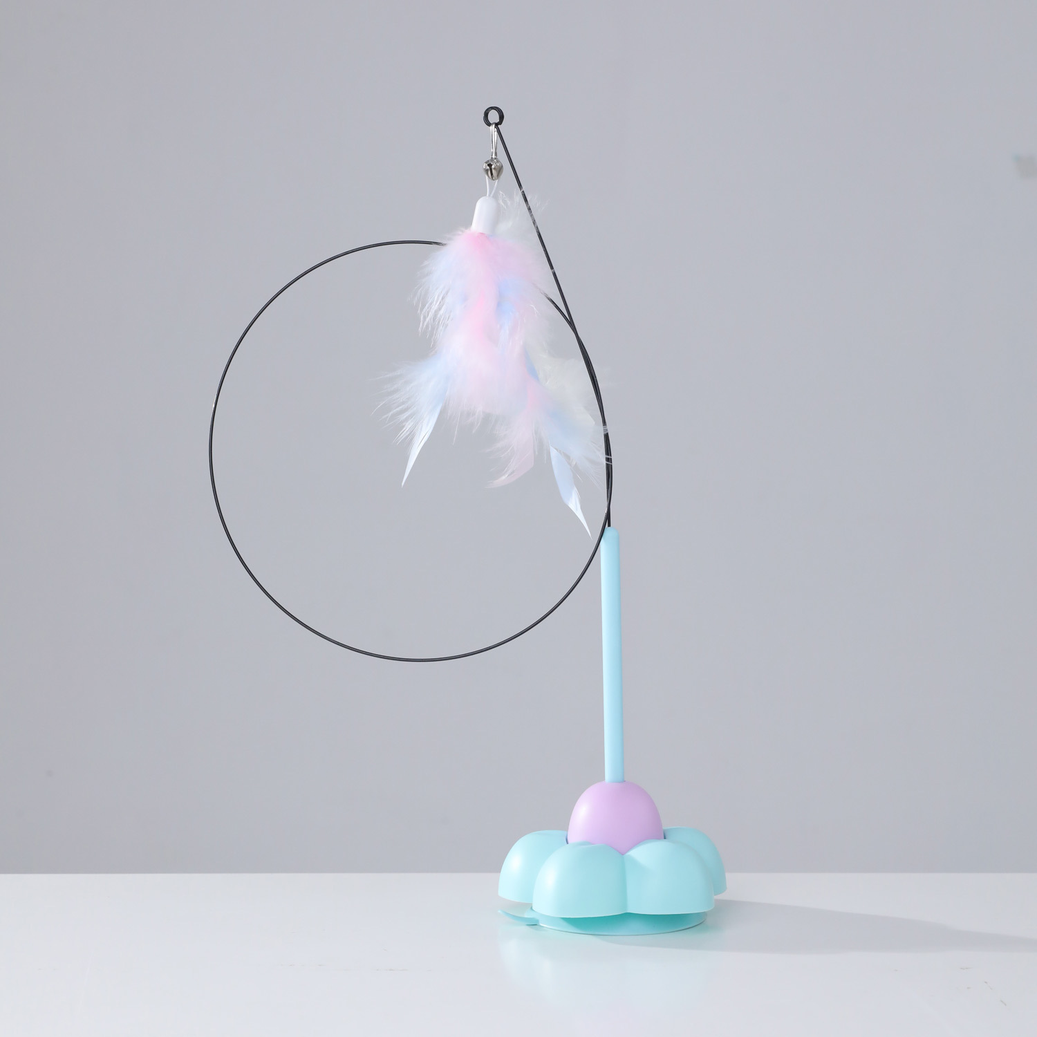 ZHi Toy Macaron Fun Cat Stick Potente ventosa Fijable de mano de 74CM de tornillo de acero alargado Juguete para gatito