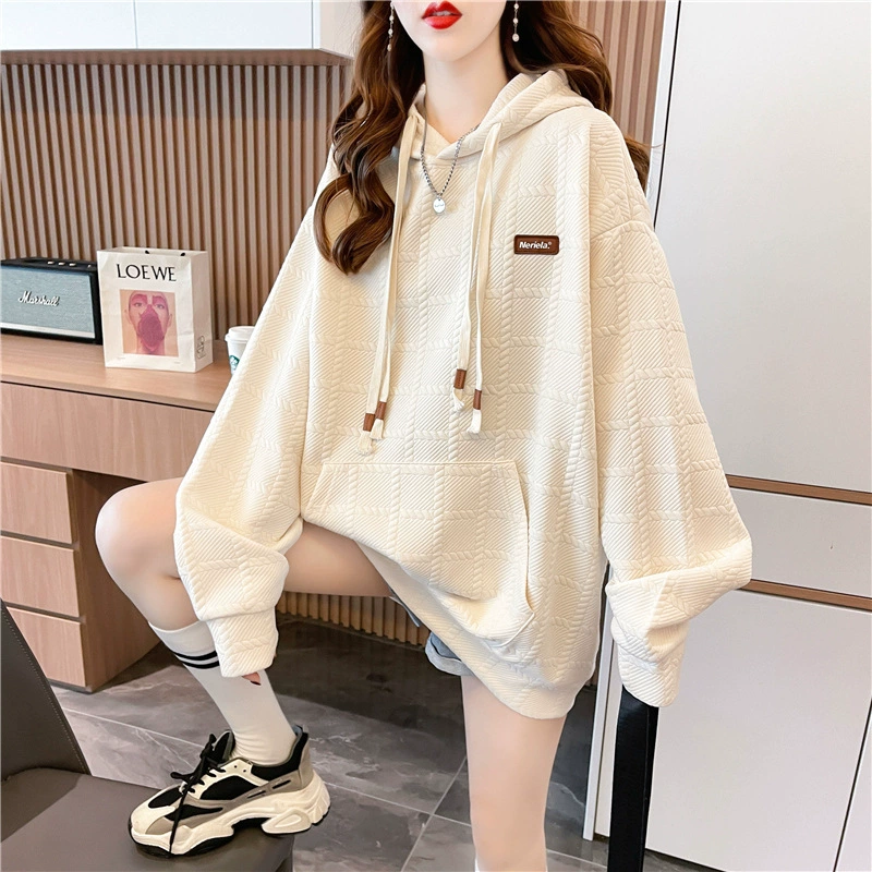 Европейский и американский осенне-зимний жаккардовый свитер, женский тонкий свободный ленивый стиль, дизайн для похудения, шикарный нишевый топ с капюшоном, женский