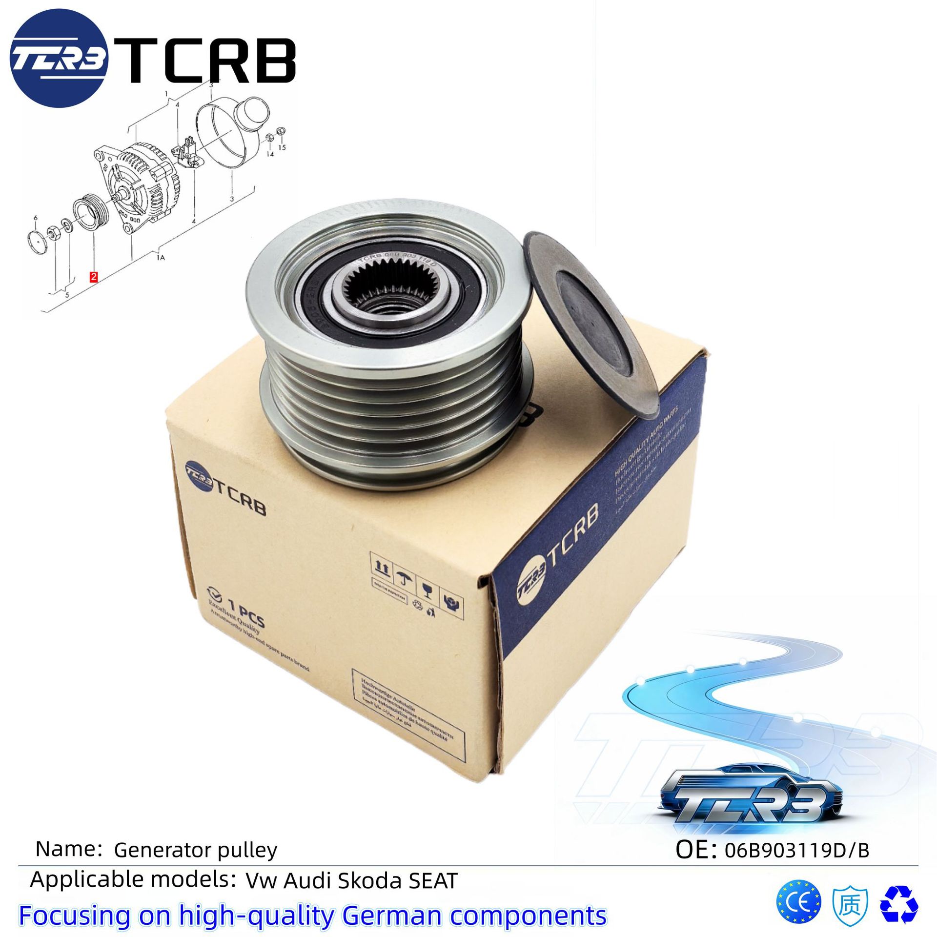 Cross-border TCRB is recruiting agents for Audi generator pulleys, model numbers 06B903119D and 06E903119B