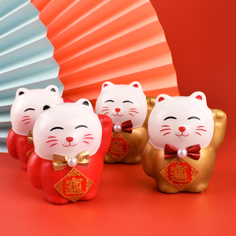 年宵创意泡沫发财猫开业摆件家居文创市集摆件婚庆饰品小号招财猫
