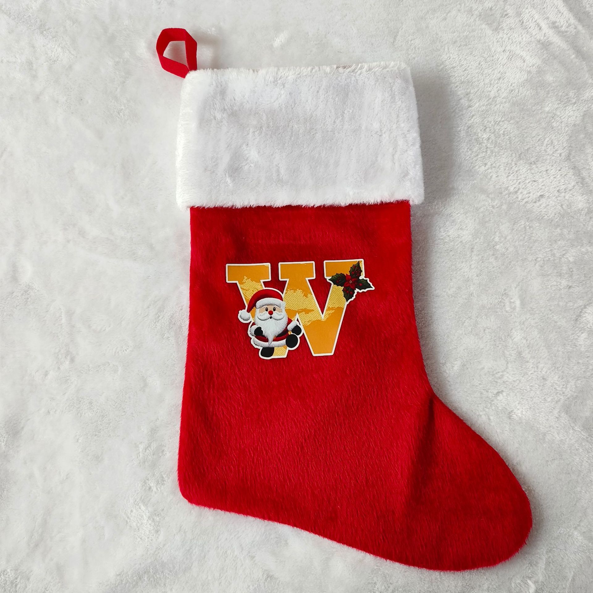 letras transfronterizas calcetines de Navidad encantadores y divertidos letras inglesas calcetines de Navidad creativas letras de Santa Claus