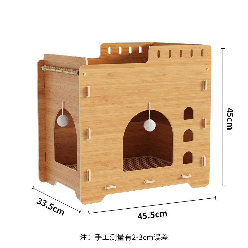 Cama para gatos, tablero de agarre para gatos, todo en uno, resistente al desgaste, sin astillas, casa de escape vertical de doble capa, gato de juguete de madera, cama para gatos con sisal