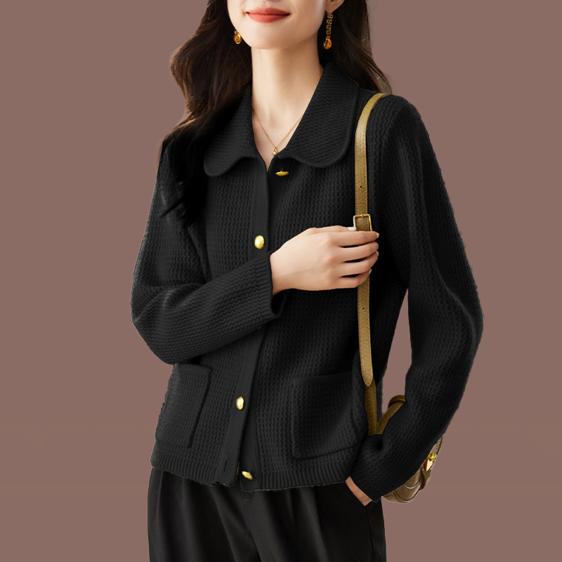 超好看设计感翻领羊毛针织衫外套女时尚外穿毛衣开衫春装2025新款|undefined