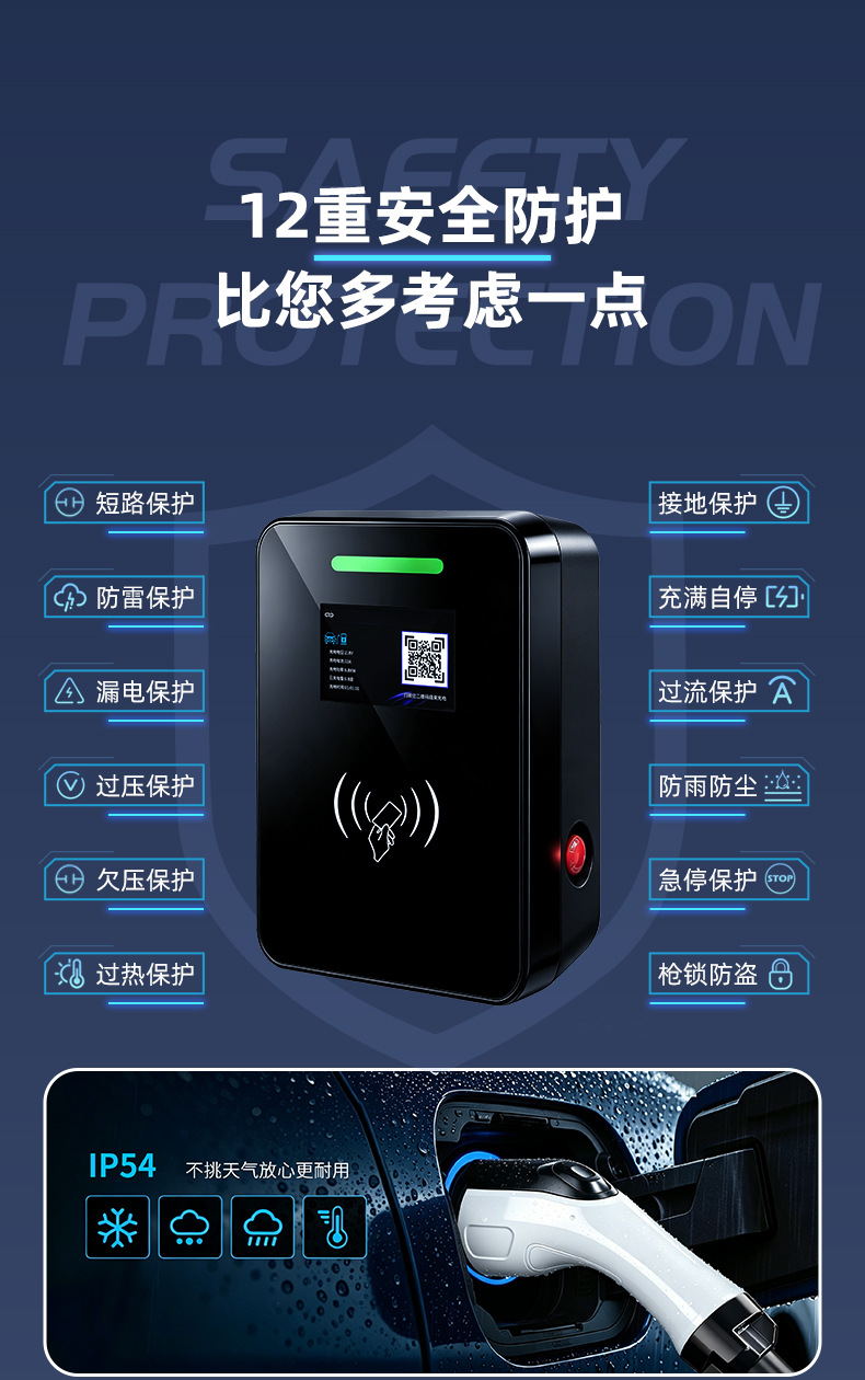 Cross-Border Export of New Energy Electric Vehicle Charging Stations Manufacturer 7Kw Ac 32A Fast Charging Tesla Charging Gun