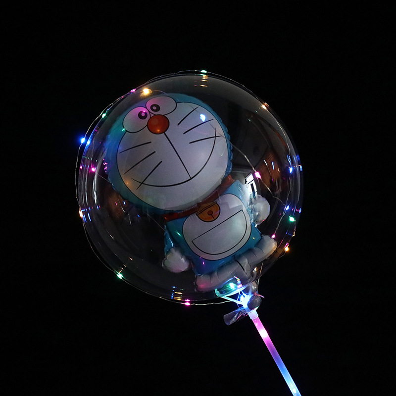网红波波球皮批发夜市地推发光透明波波气球18寸20寸球中球气球