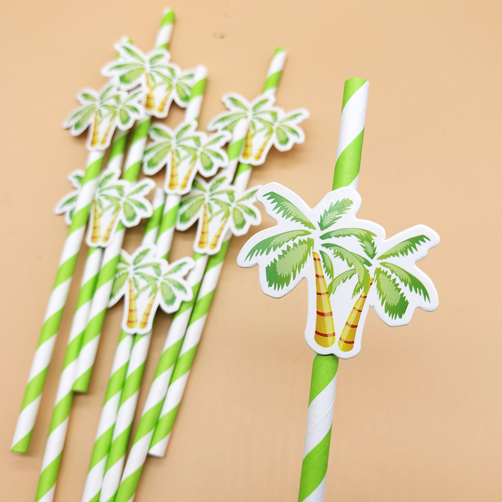 Fiesta de celebridad online paja Hainan tarjeta marrón papel decorativo paja desechable postre degradable leche Barra de té paja