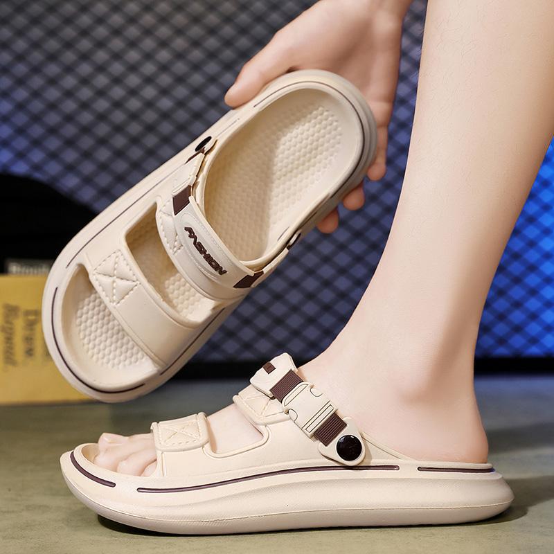 2025 nuevas zapatillas deportivas para exteriores, moda de verano para hombres, resistente al desgaste, pisando mierda, pies, sandalias de playa de doble uso para conducir