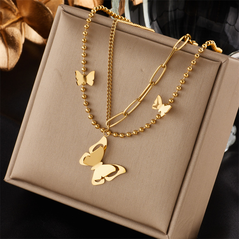 Solid Color Pattern Wholesale Jewelry Simple Style Classic Style Solid Color Titanium Steel Plating Pendant Necklace