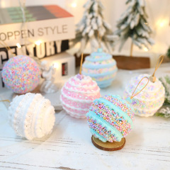 クロスボーダー新品クリスマスボールバブルボールマカロン色クリスマスツリークリエイティブ装飾ペンダント8cmクリスマスボール