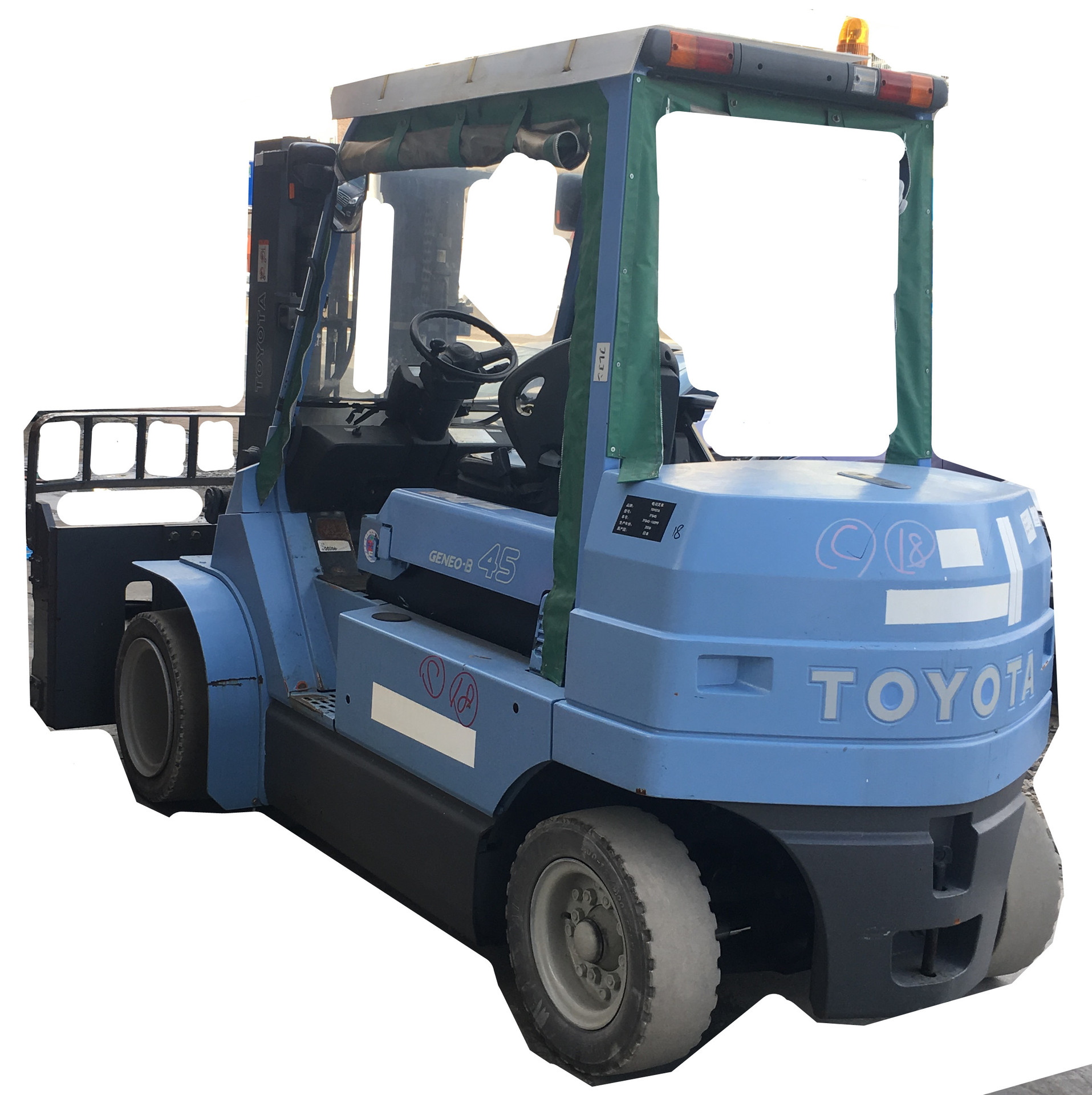 4.5吨叉车 4.5吨丰田叉车 7FB45丰田电动叉车出租 带旋转器调距叉