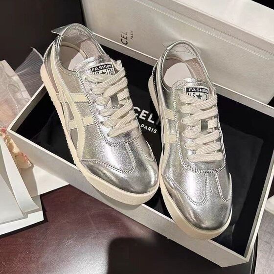 silver New Chinese Style Retro Ballet Training Shoes Women's 2025 New Summer Fashion All-match Forrest Gump Shoes Sports Sneakers