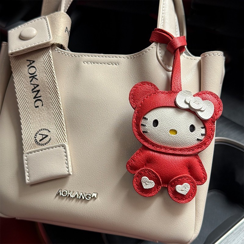 进口法羊真皮hellokitty包包挂件可爱高级感哈喽kt猫书包背包挂饰|undefined