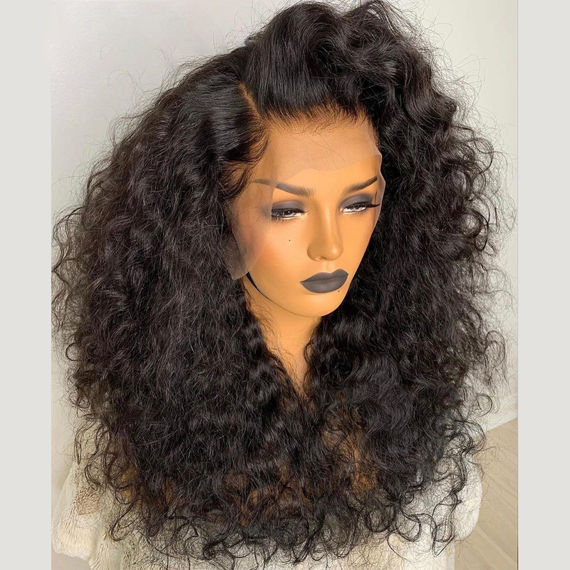 Black Short Curly Lace Front Wig, Small Curls, Fluffy Black Long Curly Hair, Synthetic High-Temperature Fiber Wig, Cross-Border Black Short Curly Lace Front Wig, Small Curls, Fluffy Black Long Curly Hair, Synthetic High-Temperature Fiber Wig, Cross-Border