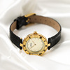 Fashionable quartz golden waterproof ultra thin women's watch, internet celebrity