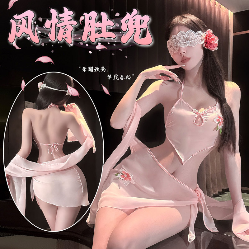 JinXiao Ancient Style Flirtatious Sexy Lingerie Pure Desire Hanfu High-End Sensual Temptation Young Lady's Bellyband QQNY Set